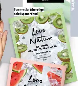 Oriflame Love Nature Calming Gel to Ice Face Mask with Organic Kiwi tilbud