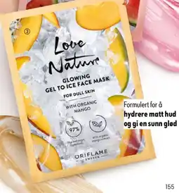 Oriflame Love Nature Glowing Gel to Ice Face Mask with Organic Mango tilbud
