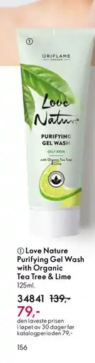 Oriflame Love Nature Purifying Gel Wash with Organic Tea Tree & Lime tilbud