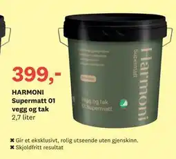 Bygger'n HARMONI Supermatt 01 vegg og tak, NOK 399 tilbud