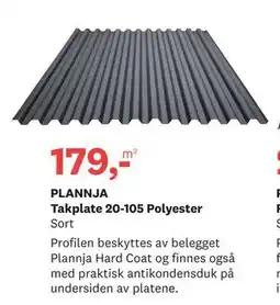 Bygger'n PLANNJA Takplate 20-105 Polyester, NOK 179 tilbud