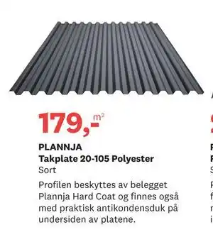 Bygger'n PLANNJA Takplate 20-105 Polyester, NOK 179 tilbud