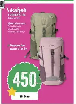 Sport Outlet TURSEKK 16L, NOK 450 tilbud
