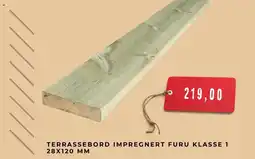 Montér Terrassebord impregnert furu klasse 1 tilbud