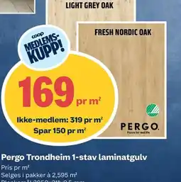 Coop Obs Pergo Trondheim 1-stav laminatgulv tilbud