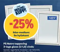 Coop Obs På Natre toppsving 3-lags glass (U 1,0) vindu tilbud
