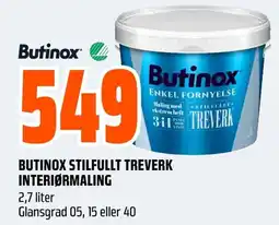 Coop Obs BUTINOX STILFULLT TREVERK INTERIØRMALING tilbud