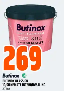 Coop Obs Butinox® BUTINOX KLASSISK 10/SILKEMATT INTERIØRMALING tilbud