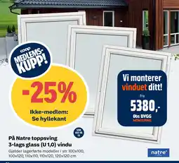 Coop Obs På Natre toppsving 3-lags glass (U 1,0) vindu tilbud