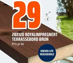 Coop Obs 28X120 ROYALIMPREGNERT TERRASSEBORD BRUN tilbud