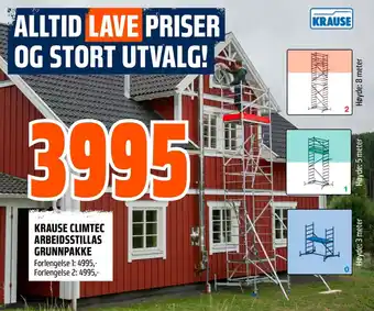 Coop Obs KRAUSE CLIMTEC ARBEIDSSTILLAS GRUNNPAKKE Forlengelse 1: 4995,- Forlengelse 2: 4995,- tilbud