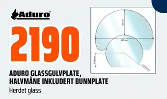 Coop Obs Aduro glassgulvplate, halvmåne inkludert bunnplate herdet glass tilbud