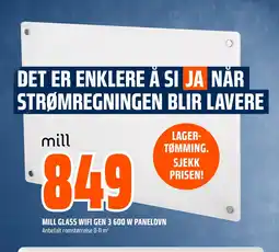 Coop Obs MILL GLASS WIFI GEN 3 600 W PANELOVN tilbud