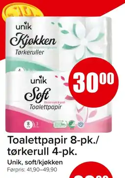 Eurospar Toalettpapir 8-pk./ tørkerull 4-pk. tilbud