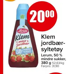 Eurospar Klem jordbær- syltetøy tilbud