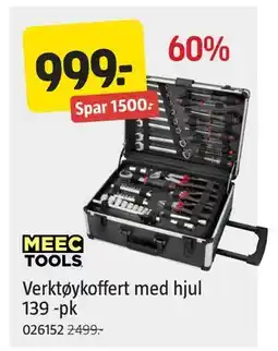 Jula Verktøykoffert med hjul 139 -pk, NOK 999 tilbud
