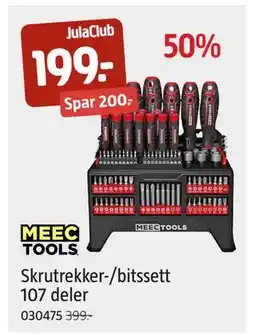 Jula Skrutrekker-/bitssett 107 deler, Medlemspris tilbud