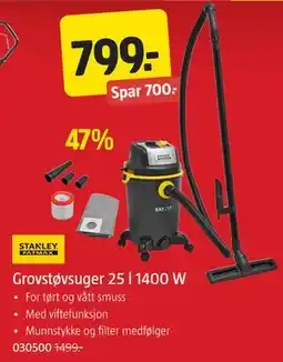 Jula Grovstøvsuger 25 l 1400 W, NOK 799 tilbud