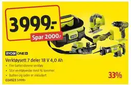 Jula Verktøysett 7 deler 18 V 4,0 Ah, NOK 3999 tilbud