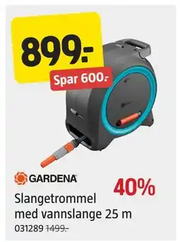 Jula Slangetrommel med vannslange 25 m, NOK 899 tilbud