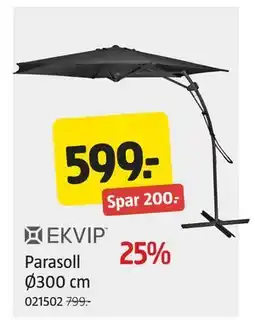 Jula Parasoll Ø300 cm, NOK 599 tilbud