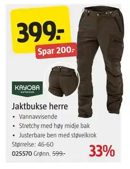Jula Jaktbukse herre, NOK 399 tilbud