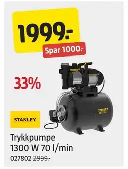Jula Trykkpumpe 1300 W 70 l/min, NOK 1999 tilbud