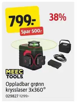 Jula Oppladbar grønn krysslaser 3x360°, NOK 799 tilbud