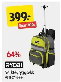 Jula Verktøyryggsekk, NOK 399 tilbud