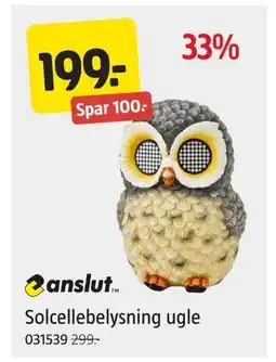 Jula Solcellebelysning ugle, NOK 199 tilbud