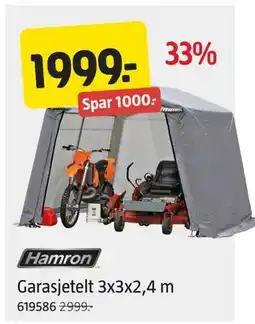 Jula Garasjetelt 3x3x2,4 m, NOK 1999 tilbud