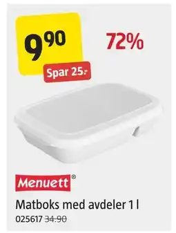 Jula Matboks med avdeler 1 l, NOK 9.9 tilbud