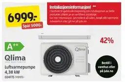 Jula Luftvarmepumpe 4,38 kW, NOK 6999 tilbud