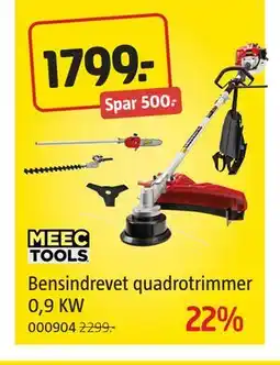 Jula Bensindrevet quadrotrimmer 0,9 KW, NOK 1799 tilbud