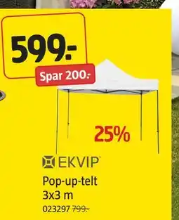 Jula Pop-up-telt 3x3 m, NOK 599 tilbud