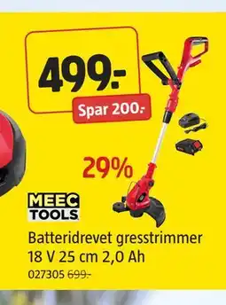 Jula Batteridrevet gresstrimmer 18 V 25 cm 2,0 Ah, NOK 499 tilbud
