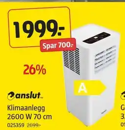 Jula Klimaanlegg 2600 W 70 cm, NOK 1999 tilbud