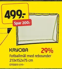 Jula Fotballmål med rebounder 213x152x75 cm, NOK 499 tilbud