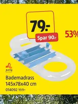 Jula Bademadrass 145x78x40 cm, NOK 79 tilbud