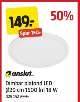 Jula Dimbar plafond LED Ø29 cm 1500 lm 18 W, NOK 149 tilbud