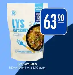 Rema 1000 LYS LAPSKAUS, NOK 63.9 tilbud