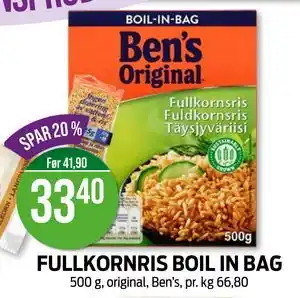 Kiwi FULLKORNRIS BOIL IN BAG, NOK 33.4 tilbud