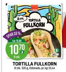 Kiwi TORTILLA FULLKORN, NOK 10.7 tilbud