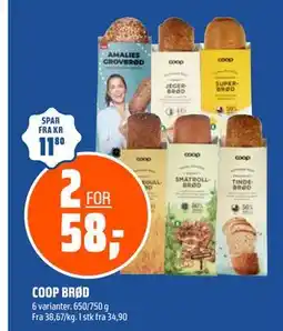 Coop Obs COOP BRØD, NOK 58 tilbud