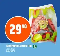 Coop Obs MINIPAPRIKA UTEN FRØ, NOK 29.9 tilbud