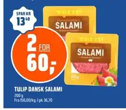 Coop Obs TULIP DANSK SALAMI, NOK 60 tilbud