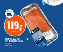 Coop Obs COOP LAKSEFILET HEL SIDE MED SKINN, NOK 119 tilbud