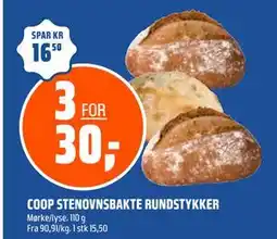 Coop Obs COOP STENOVNSBAKTE RUNDSTYKKER, NOK 30 tilbud