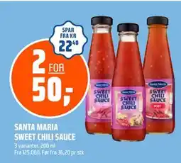 Coop Obs SANTA MARIA SWEET CHILI SAUCE, NOK 50 tilbud