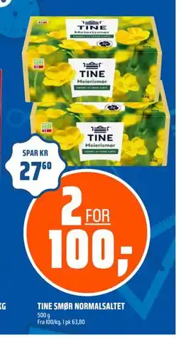 Coop Obs TINE SMØR NORMALSALTET, NOK 100 tilbud